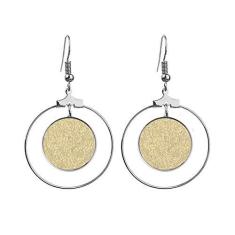 Imagem de Brincos amarelos com estampa de latido e impressões digitais, argola pendurada, joia circular