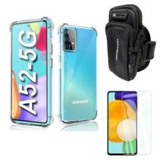 Imagem de Capinha Anti Impacto e Braçadeira Capa Porta Celular Para Corrida + Película Vidro Compatível Samsung Galaxy A52