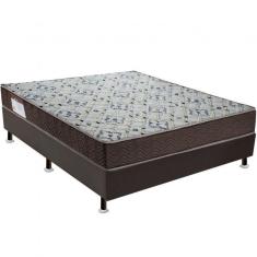 Imagem de Conjunto Cama Box Colchão Iso  D45 Casal  Ortobom Marrom/Branco