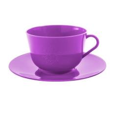 Imagem de Xícara de Chá com Pires em Plástico Zeek Linha POP