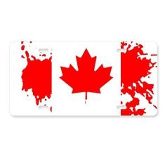 Imagem de DIYthinker Bandeira do sabor do Canadá e placa de licença de folha de bordo decoração de aço inoxidável para automóveis