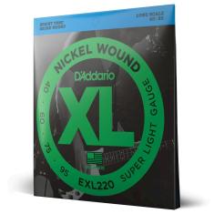 Imagem de Encordoamento Para Baixo 4 Cordas Escala Longa .040-.095 D'Addario XL Nickel Wound EXL220