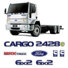 Imagem de Kit Adesivos Cargo 2428e Max Truck 6x2 Emblema Caminhão Ford