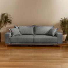 Imagem de Sofá Fixo 3 Lugares Luxo 180 cm Argos Cinza
