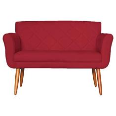 Imagem de Namoradeira Decorativa Isabela Pés Palito Suede Vermelho - DS Estofados