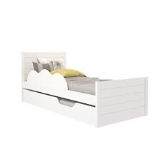 Imagem de Cama Bibox 100% Mdf com Rodizios com Travas Elza Branco - Cimol