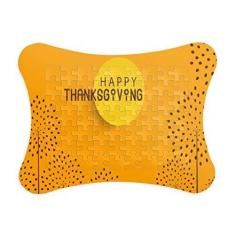 Imagem de Decoração de quadro de quebra-cabeça com estampa de aquarela de peru Dia de Ação de Graças