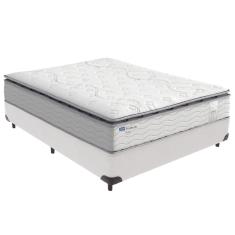 Imagem de Cama Box Casal e Colchão Molas Ensacadas Amsterdã Branco