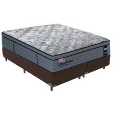 Imagem de Cama Box Marrom E Colchão King Charlotte Molas Ensacadas Sealy