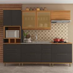 Imagem de Cozinha Completa 5 Peças 9 Portas 6 Gavetas Madri freijo/cinza