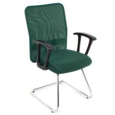 Imagem de Poltrona Diretor Base Fixa Cromada Linha Tela Mesh Verde - Design Offi