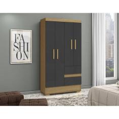 Imagem de Guarda Roupa Coimbra 4 Portas 2 Gavetas Atacama Grafite - Aramóveis