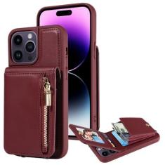Imagem de Zíper multi cartão carteira de couro caso para iphone 15 14 13 12 pro xs max x xr crossbody cordão cinta titular capa, para ip 14 pro max