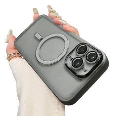 Imagem de Capa magnética transparente Uioeua compatível com iPhone 14 Pro Max, capa MagSafe de silicone macio fosco à prova de choque com protetor de lente de câmera completo para iPhone 14 Pro Max, feminino,