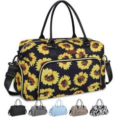 Imagem de Bolsas Weekender para mulheres, bolsa de ginástica LEBFEO para mulheres com compartimento para sapatos, bolsa de viagem para itens pessoais, bolsa esportiva de viagem noturna, bolsas hospitalares para