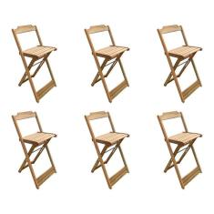 Imagem de Kit 6 Banquetas Bistrô Dobravél Para Restaurante - Sem Pintura / Crua