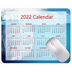 Imagem de Mouse pad calendário 2022 com feriados, mouse pad de borracha grande pedra azul mar