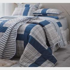 Imagem de Jogo de Cama Casal 4 Peças 140 Fios Realce Premium Masoala Azul - Sultan