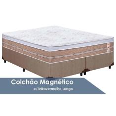 Imagem de Cama Box Queen: Colchão c/Vibro Massagem Castor Tecnopedic Magnético Niponpedic + Base CRC Courano Clean(158x198)