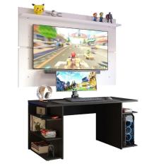 Imagem de Mesa Gamer Madesa 9409 e Painel para TV até 65 Polegadas - Preto/Branco