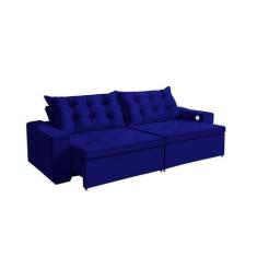 Imagem de Sofá 3 lugares Napoli 2,10  metros Azul Retrátil Reclinável Tecnologia