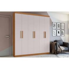Imagem de Guarda Roupa 6 Portas e 3 Gavetas Jazz Amêndoa/Off White - Lopas