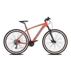 Imagem de Bicicleta Aro 29 Ksw Xlt 24v K7 Câmbios Shimano Freio Hidráulico Garfo com Trava Pneu Faixa Bege - Laranja
