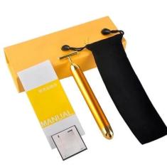 Imagem de Massageador Facial Elétrico Gold 24k Harmonização Lifting Anti Rugas Preventivo ao Envelhecimento da Pele Estimulando Colágeno Prova D'Água