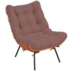 Imagem de Poltrona Decorativa Sala de Estar Costela L02 Suede Rosê - Lyam Decor
