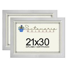 Imagem de Kit 2 Molduras Porta Diploma Certificado A4 21x30 