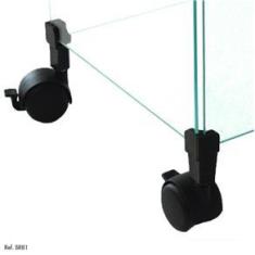 Imagem de Balcão de Atendimento Modulado em Vidro com Rodízios - 7,50 x 1,10 x 0,30