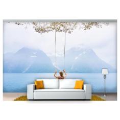 Imagem de Papel De Parede Mar Lago Balanço Nuvens 3D  Npr221