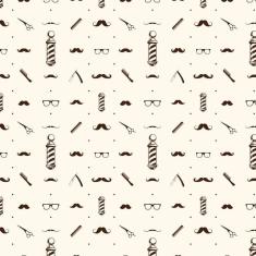 Imagem de Papel De Parede Pente Cabeleireiro Retro Autocolante Lavável