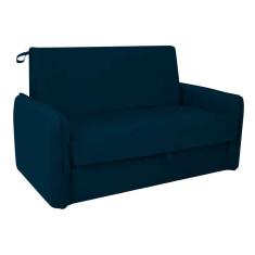 Imagem de Sofá-Cama Casal Com Baú 2 Lugares Zaia Suede Azul