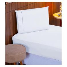 Imagem de Jogo De Cama Solteiro 2 Peças Ponto Palito 100% Algodão 180 Fios Cama