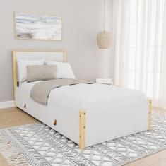 Imagem de Cama Solteiro 2 Gavetas Íris Cabecasa Madeiramadeira Branco/Natural