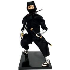 Imagem de Boneco Japonês Ninja Samurai Artesanal Decorativo 25 Cm