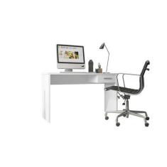 Imagem de Mesa Para Escritório Gavea Com Gaveta Branco White - Móveis Leão