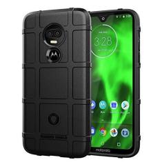 Imagem de Capa protetora para Moto G7 Power, proteção robusta, material TPU de fibra de carbono, macio e antiderrapante, antiimpressões digitais, capa totalmente protetora para Moto G7 Power