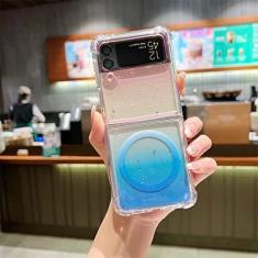 Imagem de Para Samsung Galaxy Z Flip 3 4 5G Flip3 Flip4 ZFlip3 ZFlip4 Caso Gradiente Glitter Para Magnetic Wireless Charging Cover, A05, Para Samsung Z Flip 3