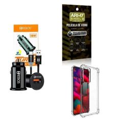 Imagem de Carregador Veicular + Capinha Motorola Edge20 + Película 3D - Hrebos