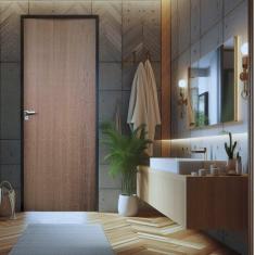 Imagem de Kit Porta De Madeira Lisa Imbuia 210x92cm Batente 11cm Unipor