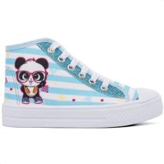 Imagem de  Tênis Feminino Infantil Casual Panda Botinha Menina Escolar - T&C, Az