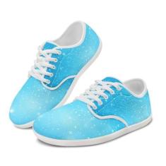 Imagem de GOSTONG Tênis de corrida masculino com sola Zero Drop Sola, tênis de caminhada antiderrapante branco 34-48, Estampa - floco de neve, 36