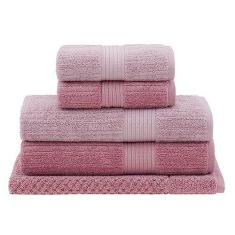Imagem de Jogo Toalhas Banho Buddemeyer 5p Fio Penteado Rosa 0121