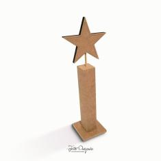 Imagem de Pedestal com Estrela de natal enfeite de Mesa- Jeito Próprio Artesanato