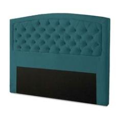Imagem de Cabeceira Estofada Geovana Para Cama Box Casal 140 cm Suede  Turquesa - DL Decor