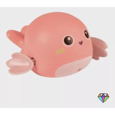 Imagem de Brinquedo De Banho Baleia Que Nada à Corda Buba Rosa