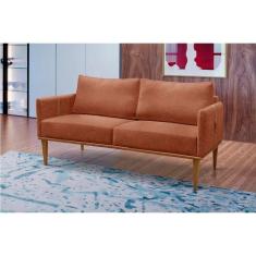 Imagem de Sofá Namoradeira Milla Base Em Madeira Maciça Castellar Móbile Terracota