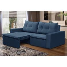 Imagem de Sofá Retrátil 2 lugares 1,80m Luana Suede Azul Madelina Decor